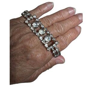 Rhinestone Bracelet Vintage Tennis Art Deco Style